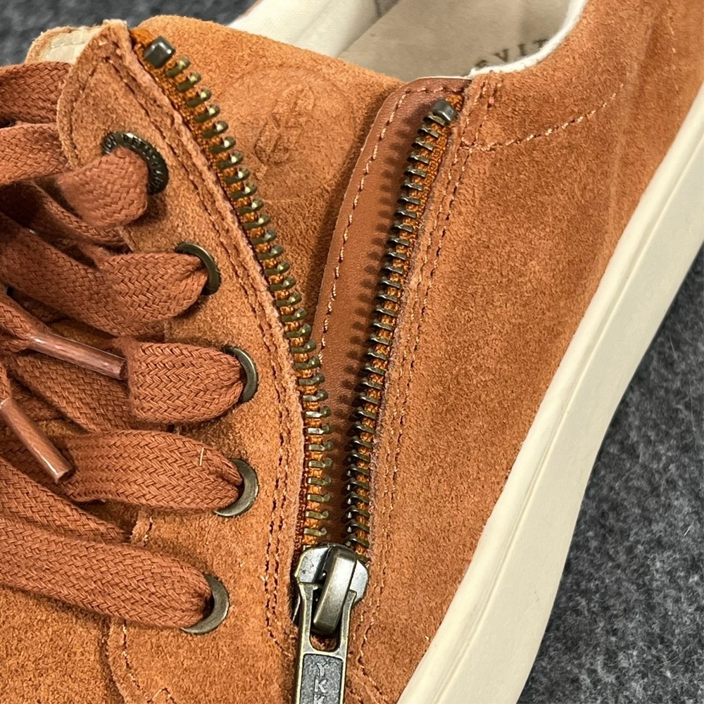 Revitalign Sneaker Womens 9.5 Rust Orange Suede Side Zip Orthotic Casual Comfort - Picture 10 of 10